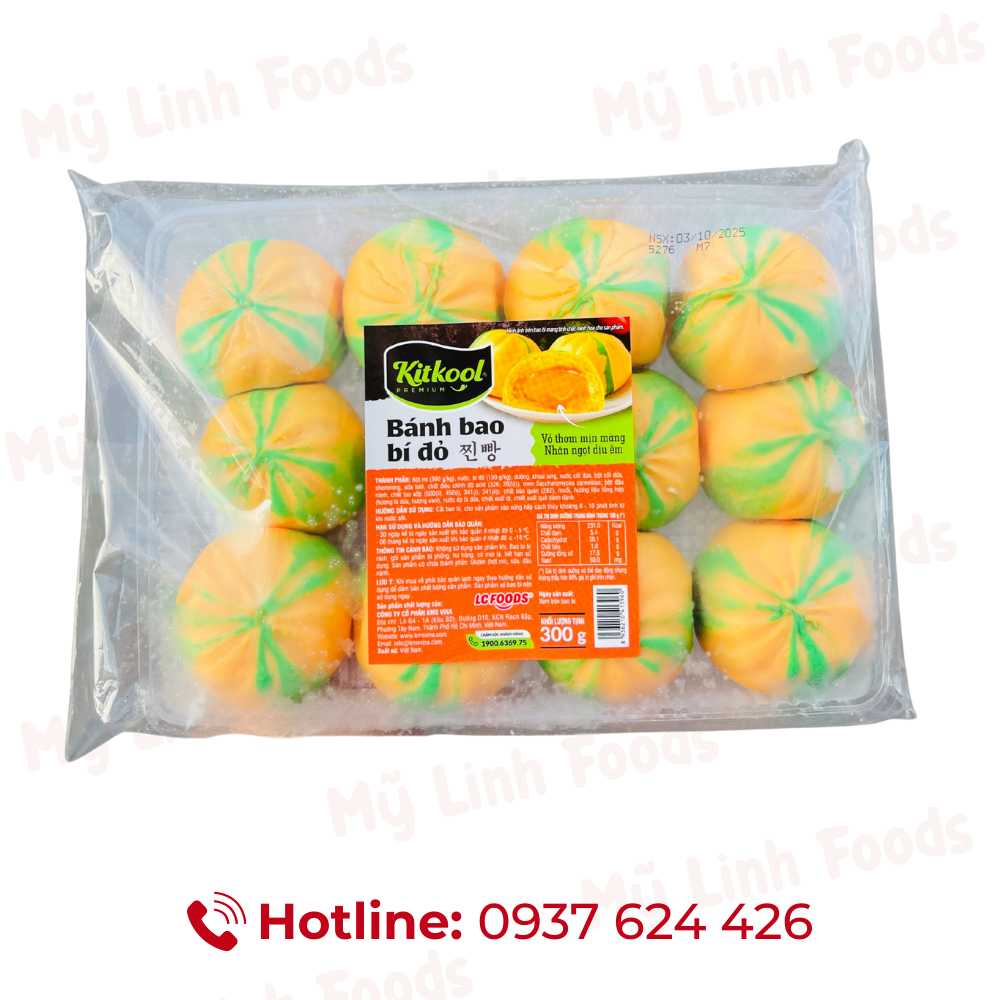 Bánh Bao Nhân Bí Đỏ Kitkool 300G ( 12C )