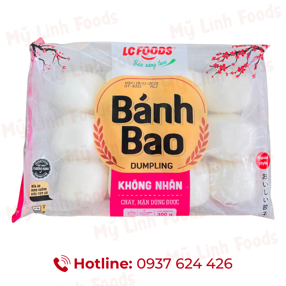 Bánh Bao Không Nhân Trắng Vuông LC 300G 12C