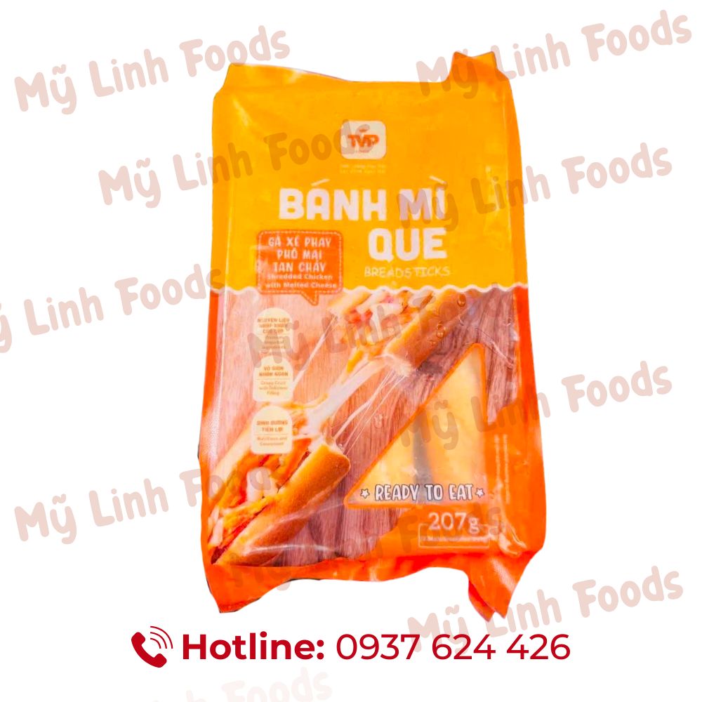Bánh Mì Que Gà Xé Phay Phô Mai Chảy TVP 207g 3 Cái