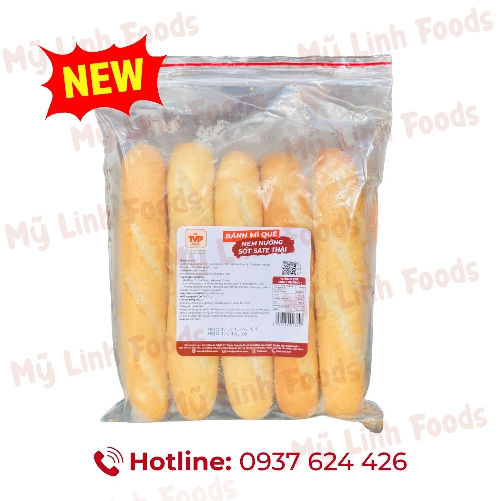 Bánh Mì Que Nem Nướng Sốt Sate Túi 5 Cái 