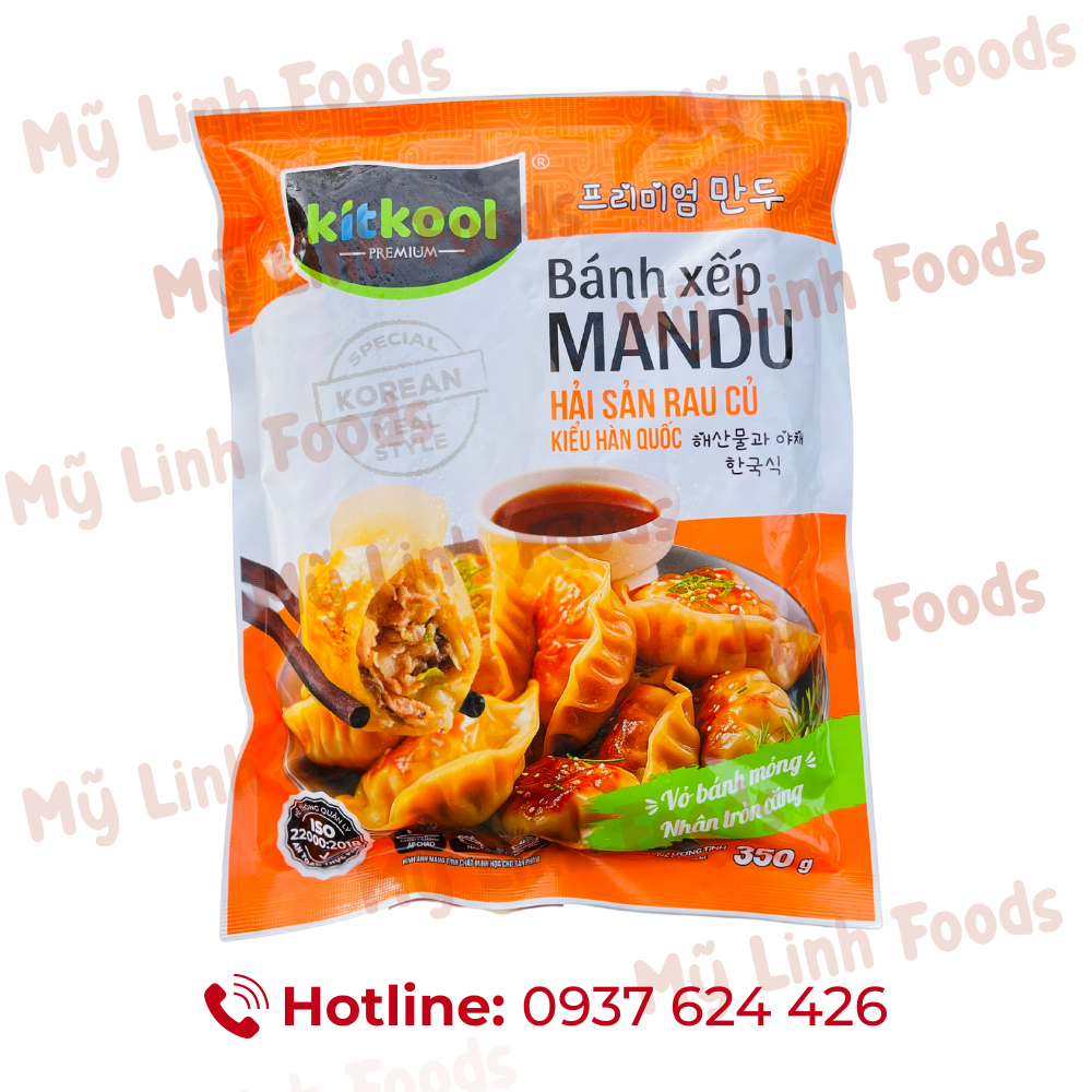 Bánh Xếp Mandu Hải Sản Rau Củ Kitkool 350G 10C