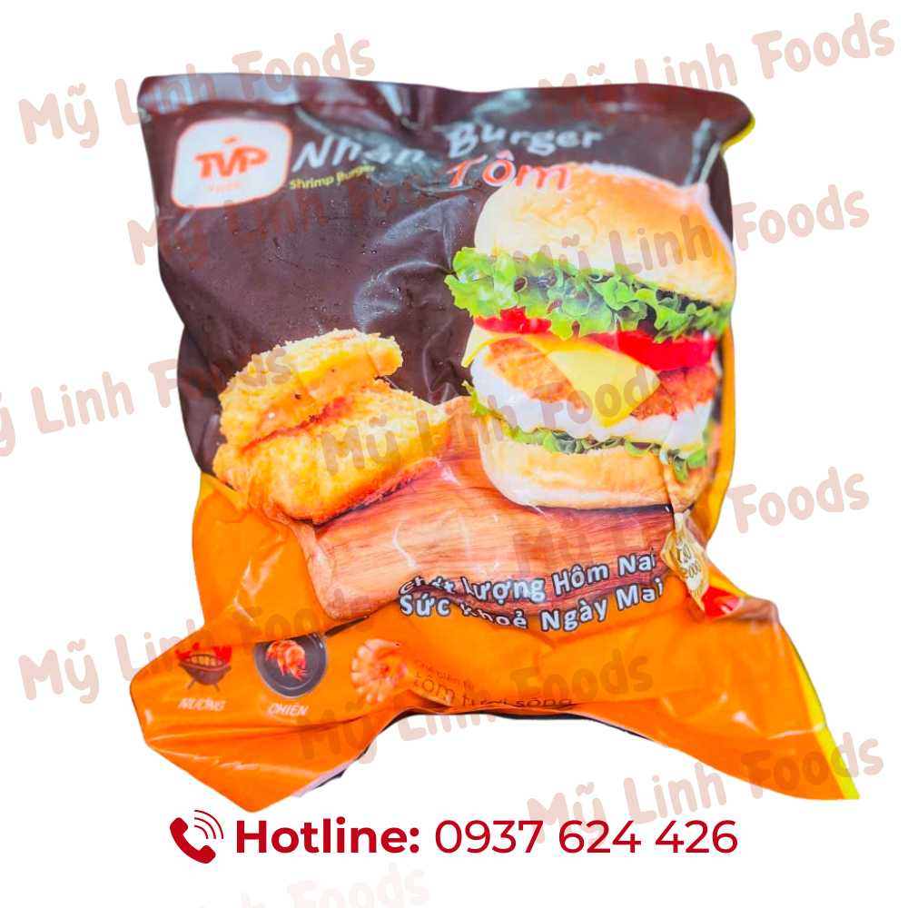Nhân Burger Tôm TVP 500G 10 Lát 