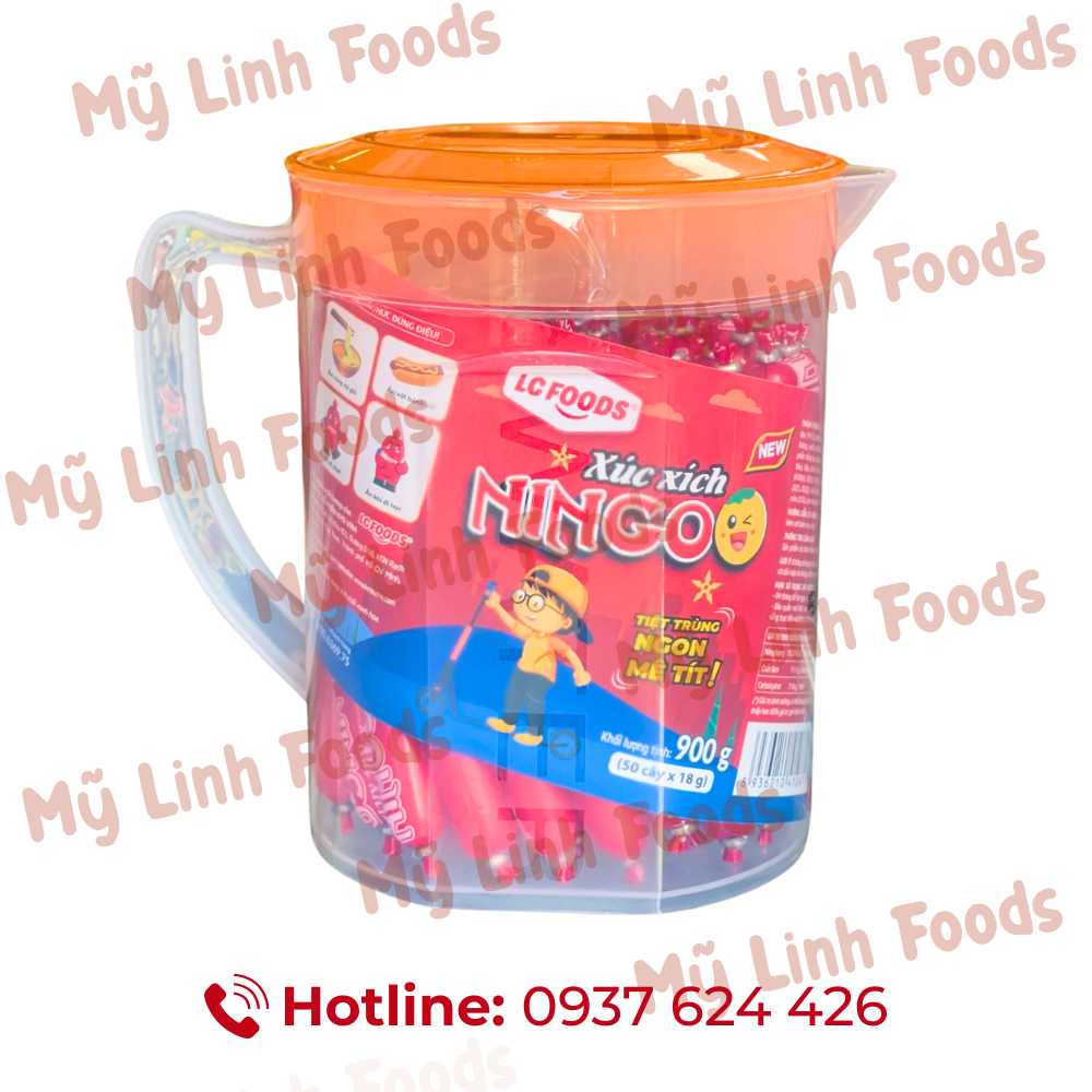 Xúc Xích Tiệt Trùng NinGoo Heo Ca 900g 50 Cây