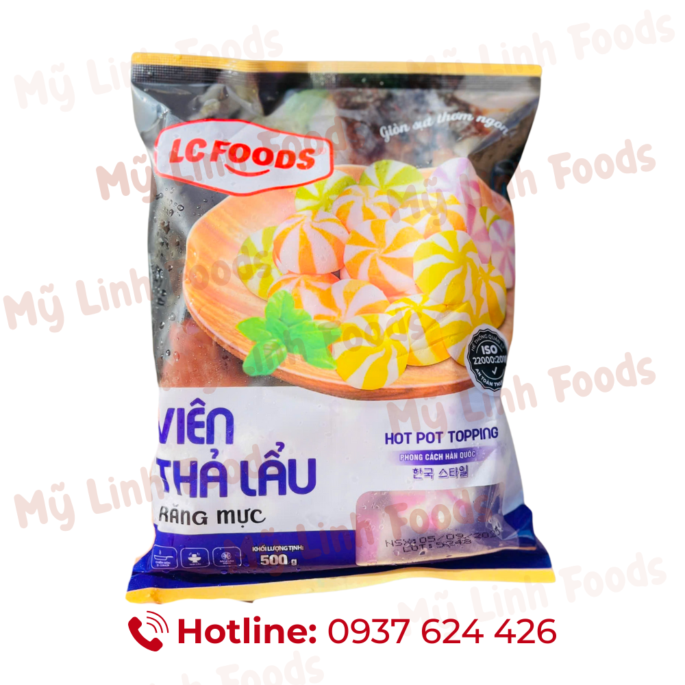 Viên Thả Lẩu Răng Mực LC 500G Sọc Tím