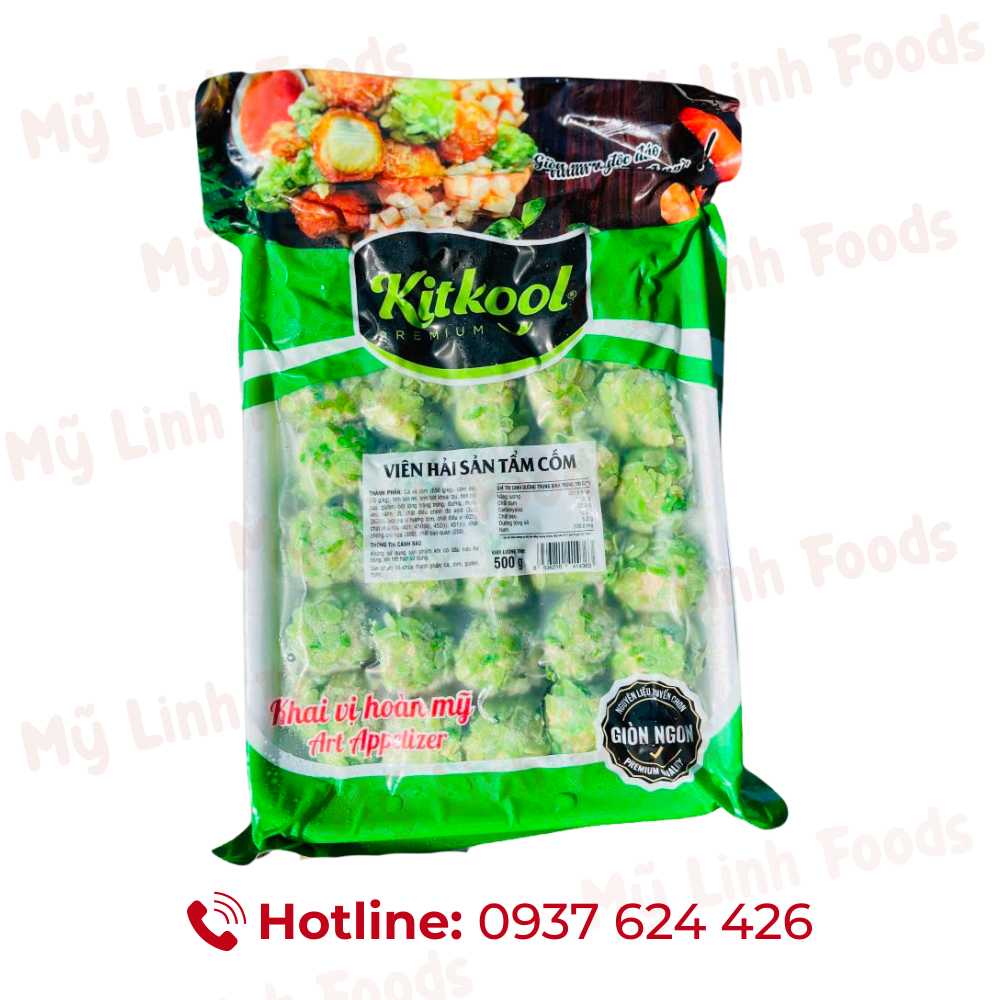 Viên Hải Sản Tẩm Cốm Xanh Kitkool 500G