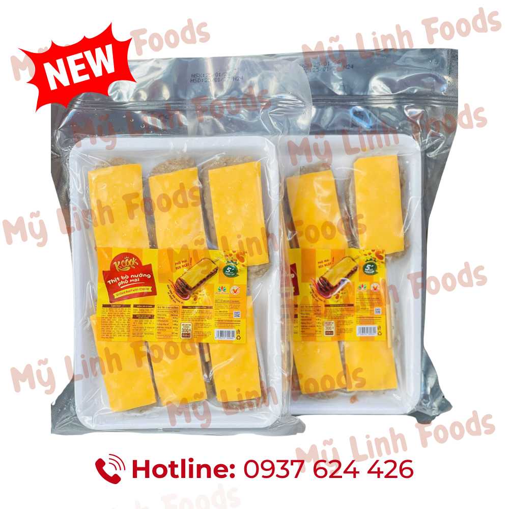 Thịt Bò Nướng Phô Mai Hoa Doanh 300g 6 Cái