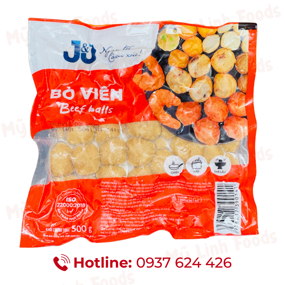 Bò Viên J&J 500G ( 80 VIÊN )