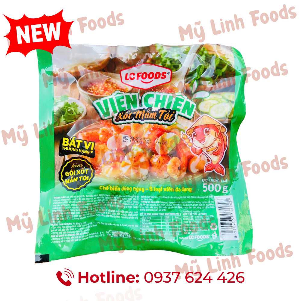 Combo Viên Chiên Mix Kèm Sốt Mắm Tỏi LC 500G